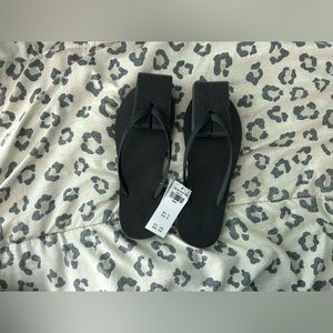 Hollister Black Flip Flops